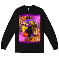 Black witchy cat Long Sleeve Tee - BundleAndBundleShop