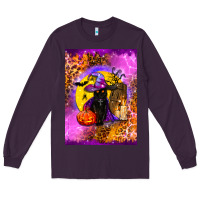 Plum witchy cat Long Sleeve Tee - BundleAndBundleShop