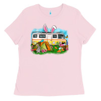 Bubblegum Pink Easter Day camper Ladies Tee - OliviaCreatesArt