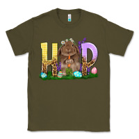 Army Green Hop Rabbit Easter Day Classic Tee - HowdyJamesFarm