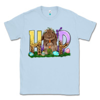 Dusty Blue Hop Rabbit Easter Day Classic Tee - HowdyJamesFarm