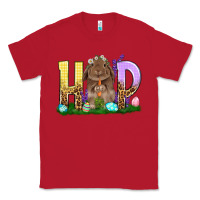 Red Hop Rabbit Easter Day Classic Tee - HowdyJamesFarm