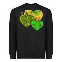 Black st patricks day hearts Heavyweight Sweatshirt - AdoDesignShop