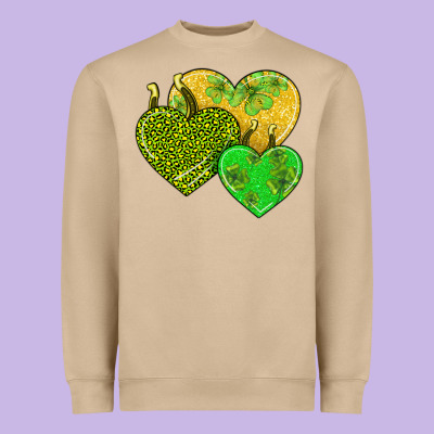 St Patricks Day Hearts Heavyweight Sweatshirt Designed By Adodesignshop
