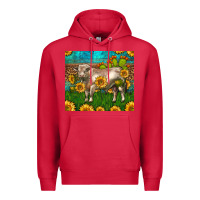Cardinal Western Charolais Bull With Sunflowers Premium Hoodie - LillyAllenDesigns