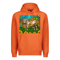 Carrot Western Charolais Bull With Sunflowers Premium Hoodie - LillyAllenDesigns