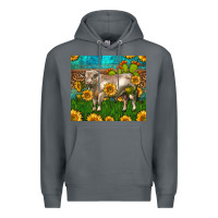 Rock Western Charolais Bull With Sunflowers Premium Hoodie - LillyAllenDesigns