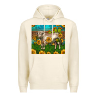 Tofu Western Charolais Bull With Sunflowers Premium Hoodie - LillyAllenDesigns