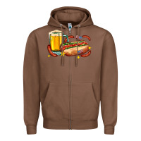 Chestnut hot dog and beer with stars and usa flags Zipper Hoodie - AdoDesignShop