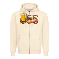 Sandshell hot dog and beer with stars and usa flags Zipper Hoodie - AdoDesignShop