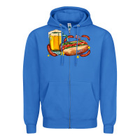 True Royal hot dog and beer with stars and usa flags Zipper Hoodie - AdoDesignShop