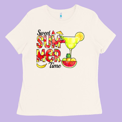 Sweet Summer Time Fruits Ladies Tee Designed By Cowcowdesign