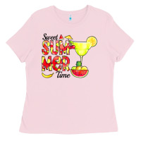 Bubblegum Pink sweet summer time fruits Ladies Tee - CowCowDesign