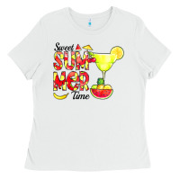 White sweet summer time fruits Ladies Tee - CowCowDesign