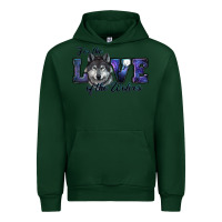 Forest Green For The Love Of The Wolves Urban Hoodie - RanaPortraitStore