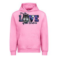 Fuchsia Pink For The Love Of The Wolves Urban Hoodie - RanaPortraitStore