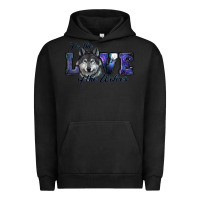 Pigment Black For The Love Of The Wolves Urban Hoodie - RanaPortraitStore