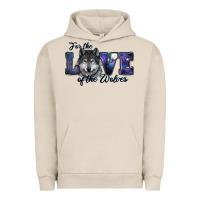 Pigment French Oak For The Love Of The Wolves Urban Hoodie - RanaPortraitStore