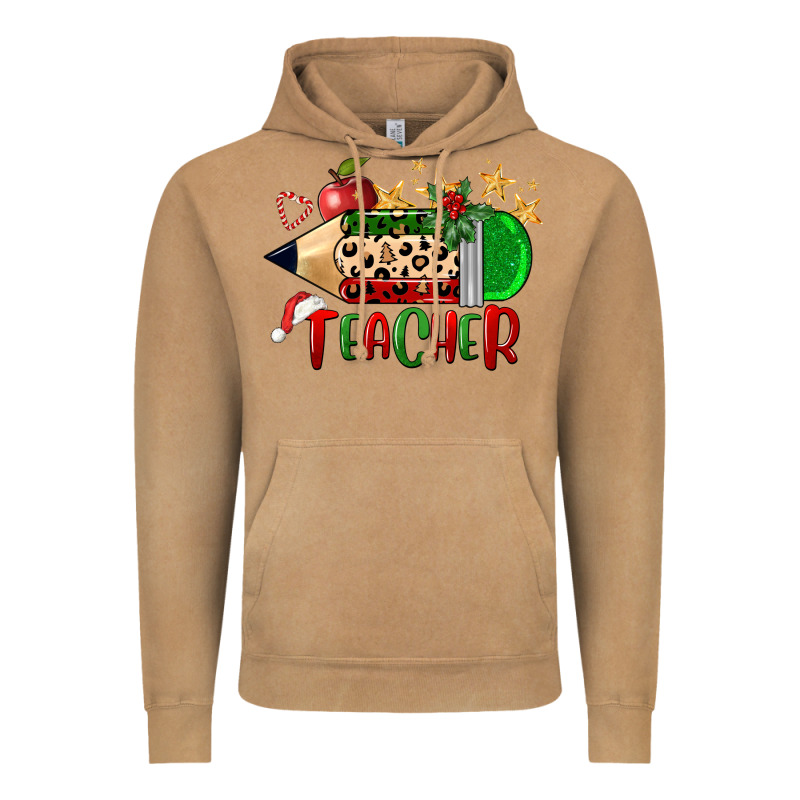 Christmas Teacher Pencil Vintage Hoodie by FaDigitalArtStudio | Teevron
