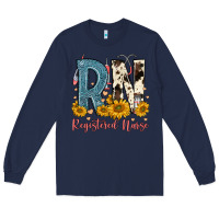 Navy rn registered nurse Long Sleeve Tee - FaDigitalArtStudio