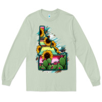 Matcha Idaho Map Sunflower Cactus Serape Long Sleeve Tee - RanaPortraitStore