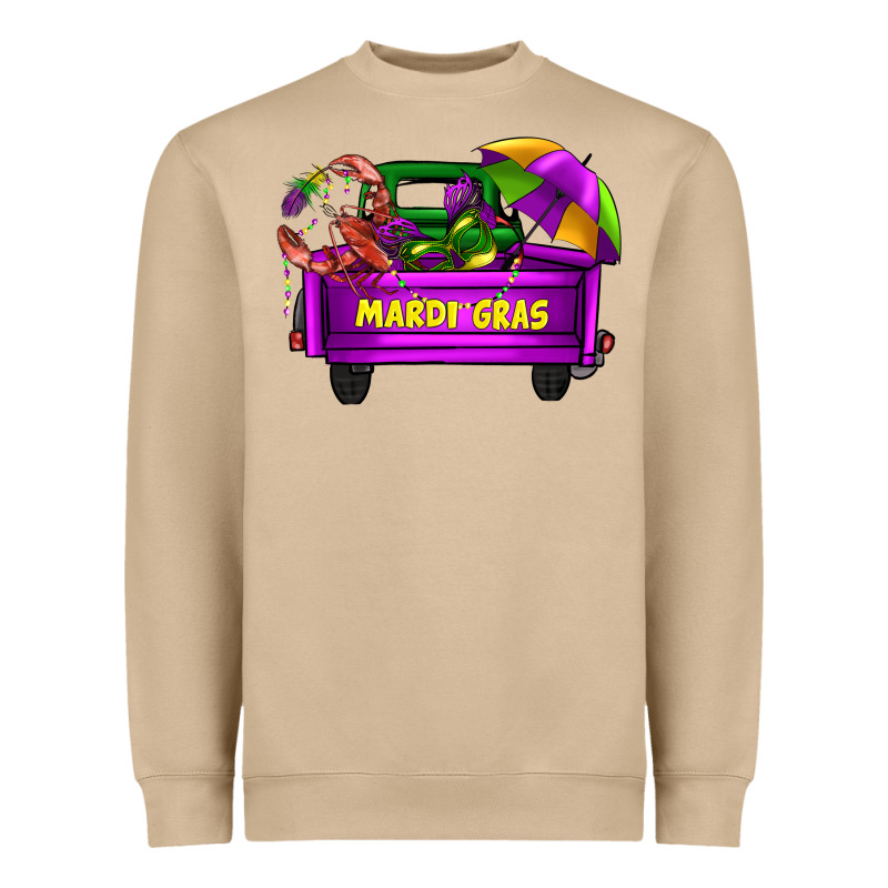 Mardi Grass Umbrella With Truck Heavyweight Sweatshirt by AdoDesignShop | Teevron