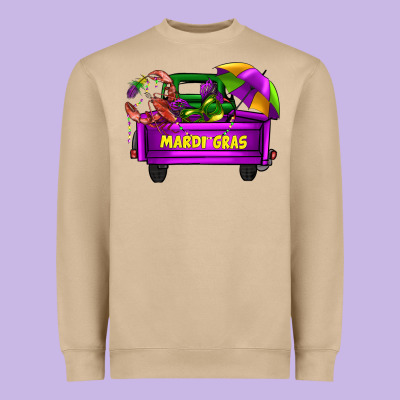 Mardi Grass Umbrella With Truck Heavyweight Sweatshirt Designed By Adodesignshop