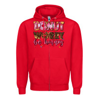 Red donut worry be happy Zipper Hoodie - AdoDesignShop