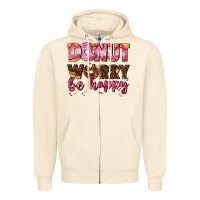 Sandshell donut worry be happy Zipper Hoodie - AdoDesignShop