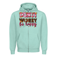 Seafoam donut worry be happy Zipper Hoodie - AdoDesignShop