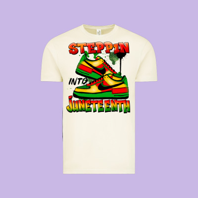 Steppin' Into Juneteenth Vintage Tee Designed By Fadigitalartstudio