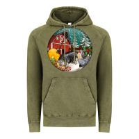 Vintage Olive Christmas On The Farm Vintage Hoodie - FaDigitalArtStudio