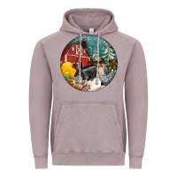 Vintage Zinc Christmas On The Farm Vintage Hoodie - FaDigitalArtStudio