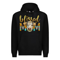 Black Western Blessed Mom Charolais Bull Premium Hoodie - LillyAllenDesigns