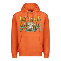 Carrot Western Blessed Mom Charolais Bull Premium Hoodie - LillyAllenDesigns