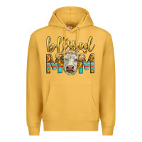 Mustard Western Blessed Mom Charolais Bull Premium Hoodie - LillyAllenDesigns