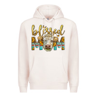 Pale Pink Western Blessed Mom Charolais Bull Premium Hoodie - LillyAllenDesigns