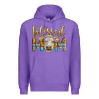 Purple Western Blessed Mom Charolais Bull Premium Hoodie - LillyAllenDesigns