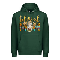Sports Green Western Blessed Mom Charolais Bull Premium Hoodie - LillyAllenDesigns