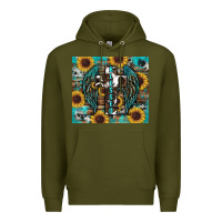 Army Green western blessed sunflower's Premium Hoodie - RanaPortraitStore
