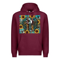 Burgundy western blessed sunflower's Premium Hoodie - RanaPortraitStore