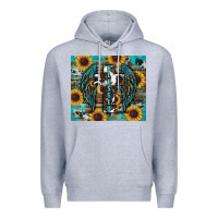 Heather Grey western blessed sunflower's Premium Hoodie - RanaPortraitStore