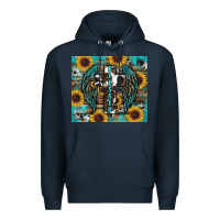 Navy western blessed sunflower's Premium Hoodie - RanaPortraitStore