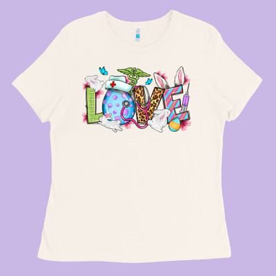 Love Nurse Easter Ladies Tee Designed By Oliviacreatesart
