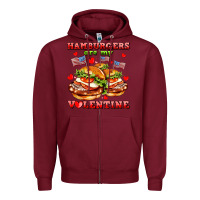 Burgundy hamburger are my valentine Zipper Hoodie - AdoDesignShop