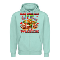 Seafoam hamburger are my valentine Zipper Hoodie - AdoDesignShop