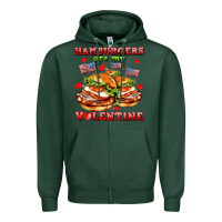Sports Green hamburger are my valentine Zipper Hoodie - AdoDesignShop