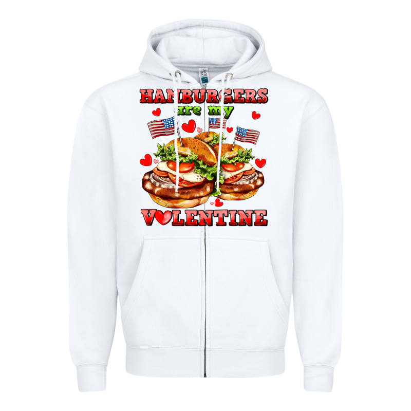 Hamburger Are My Valentine Zipper Hoodie by AdoDesignShop | Teevron