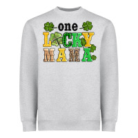 Heather Grey one lucky mama Heavyweight Sweatshirt - AdoDesignShop