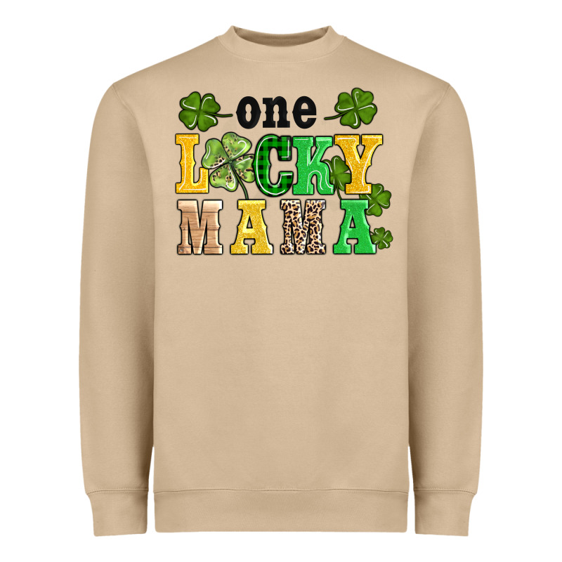 One Lucky Mama Heavyweight Sweatshirt by AdoDesignShop | Teevron